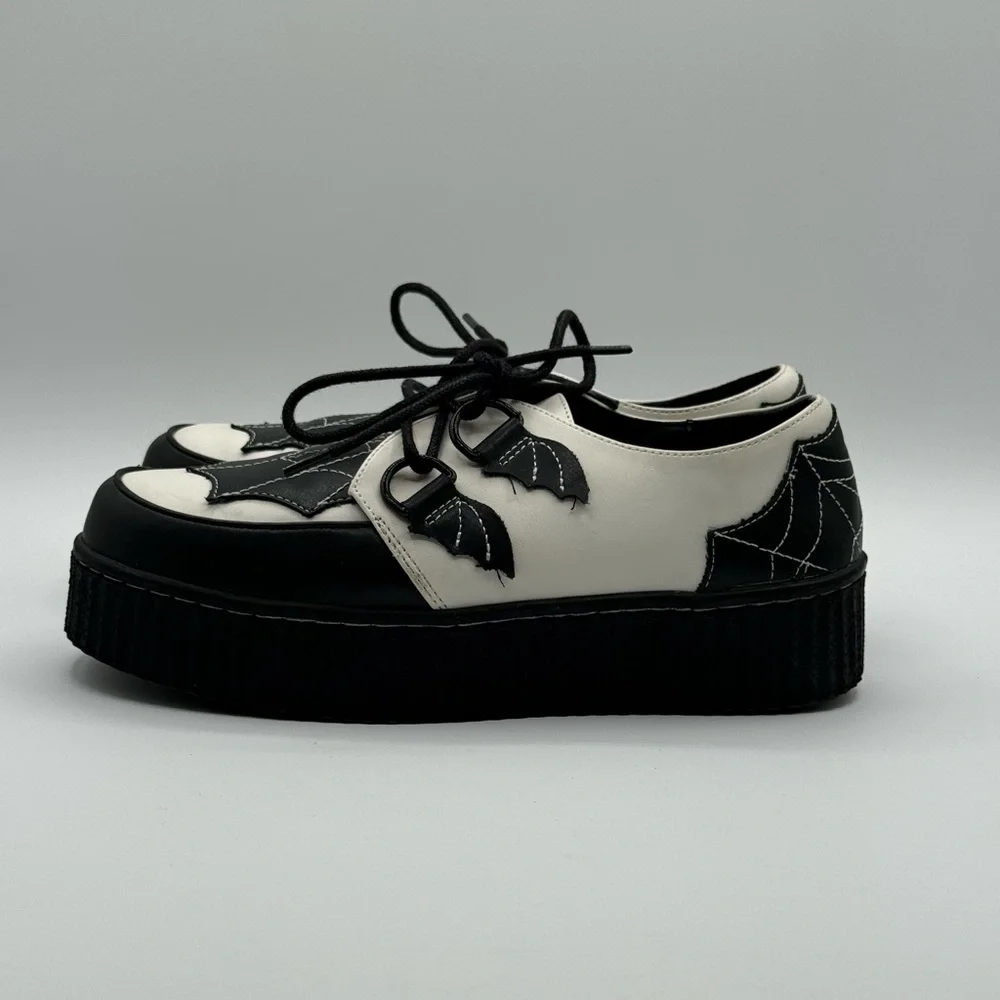 Creepers StrangeCvlt- Krypt Spider Web White/Black Size 7 - Picture 12 of 15